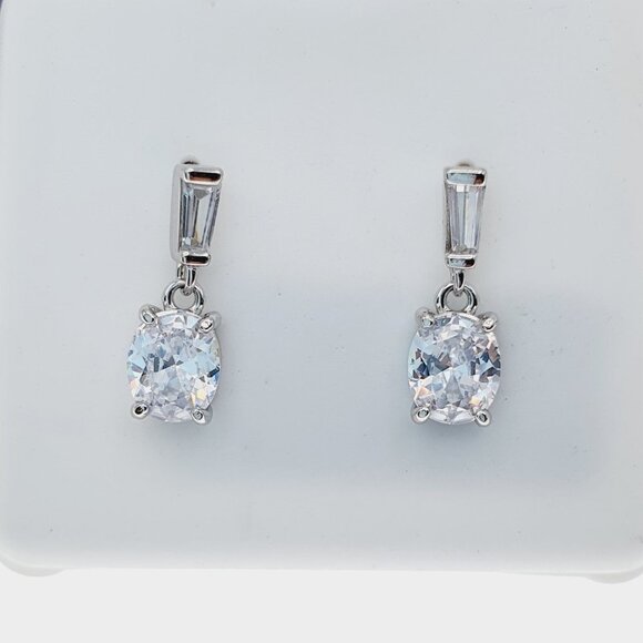 925 Sterling Silver CZ Stud Earrings for Women/Girl, US925P1218 - Picture 7 of 7